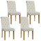Gymax 4PCS Upholstered Dining Chair High Back Armless Chair w/ Wooden Legs Beige